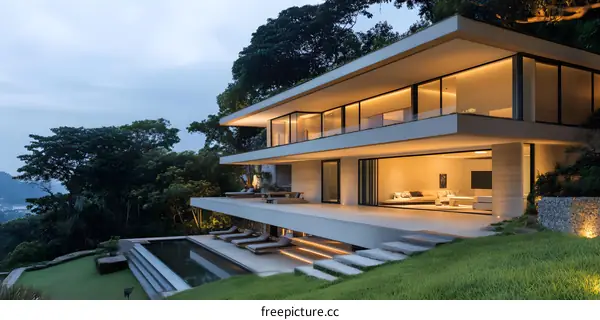 Modern Luxury House with Infinity Pool and Mountain View