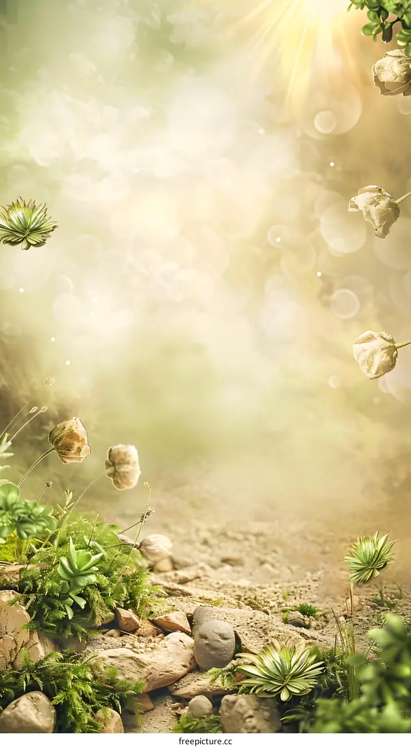 Magical Forest Path with Sunbeams