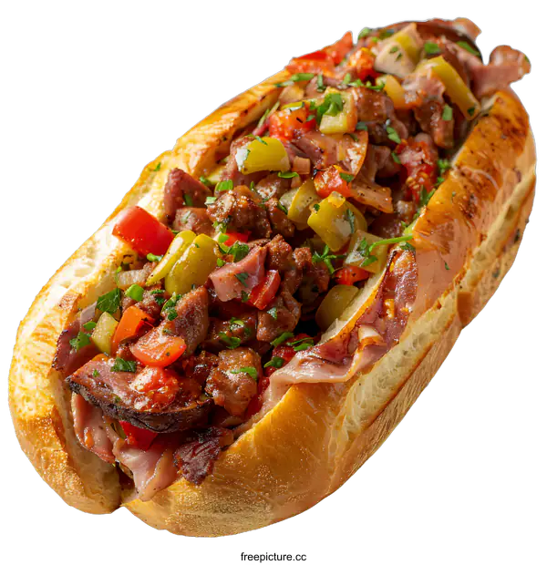 [Transparent Background PNG]A delicious sandwich with various fillings