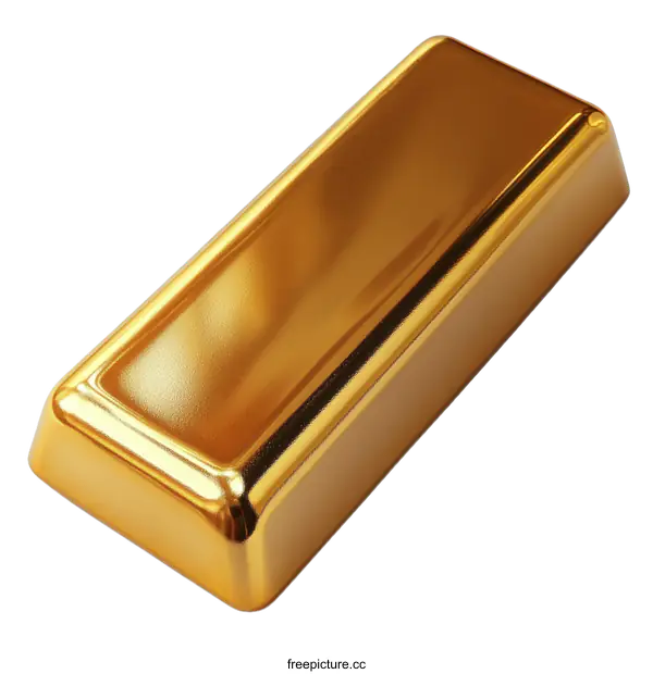 [Transparent Background PNG]Gold Ingot Close Up Image