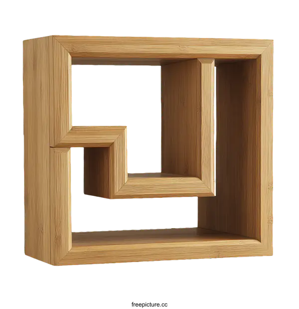 [Transparent Background PNG]Modern Minimalist Wooden Wall Shelf