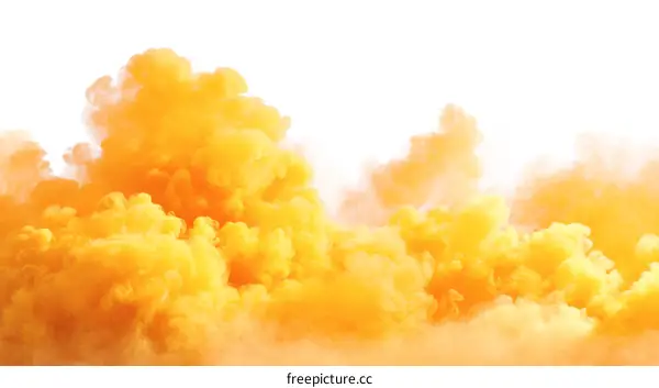 Abstract Colorful Yellow Smoke Clouds