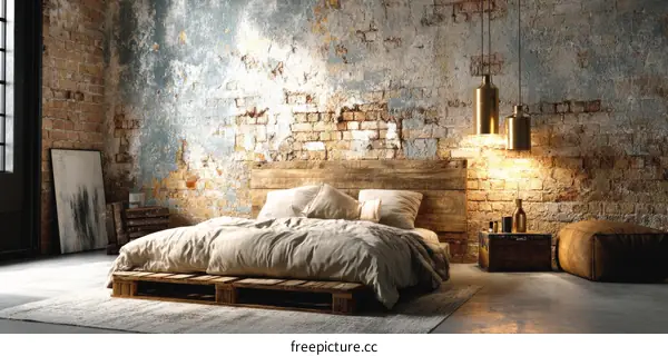 Rustic Industrial Bedroom Interior Design