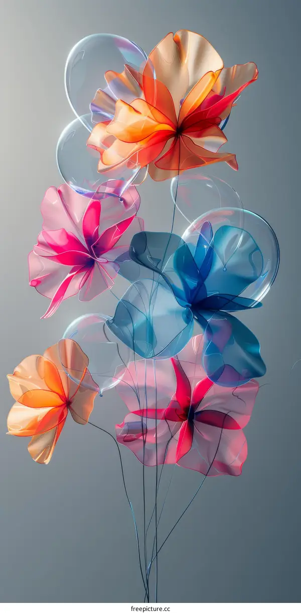 Colorful and Clear Flower-like Balloons