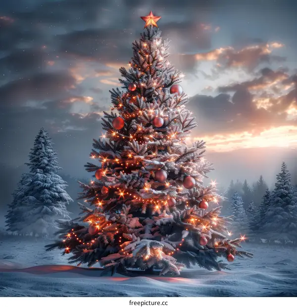 Mesmerizing Christmas Tree in a Winter Wonderland