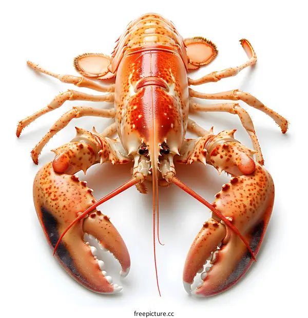 Cooked Lobster on White Background