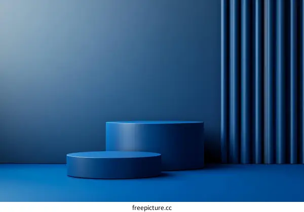 Modern Blue Geometric Display Platform