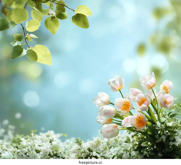 Spring Flowers Bouquet in Soft Daylight
