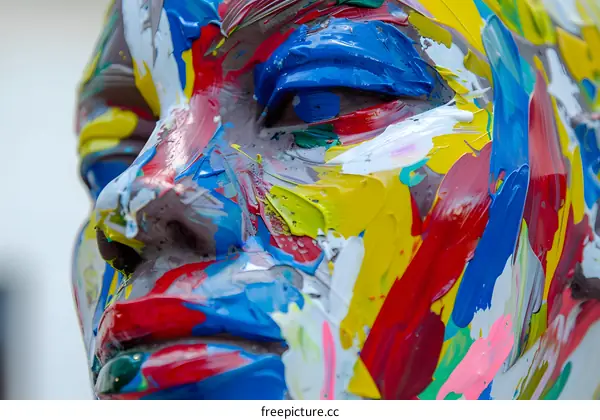 Closeup of a Colorful Abstract Art Piece