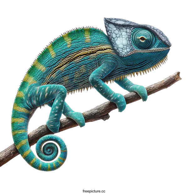 [Transparent Background PNG]Detailed Image of a Vibrant Chameleon