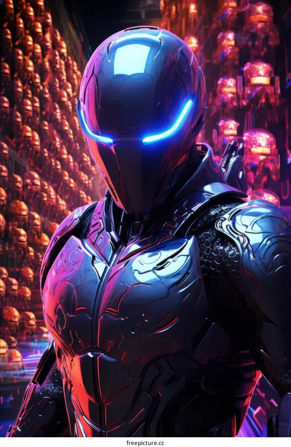 Futuristic Warrior in Powered Armor
