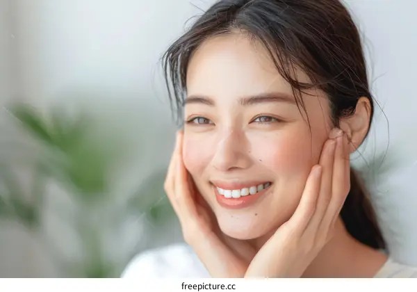 Portrait of a young Asian woman smiling