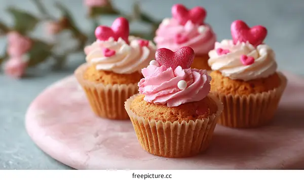 Delicate Cupcakes with Sweet Decorations