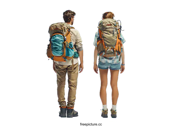 [Transparent Background PNG]Couple Ready for Adventure