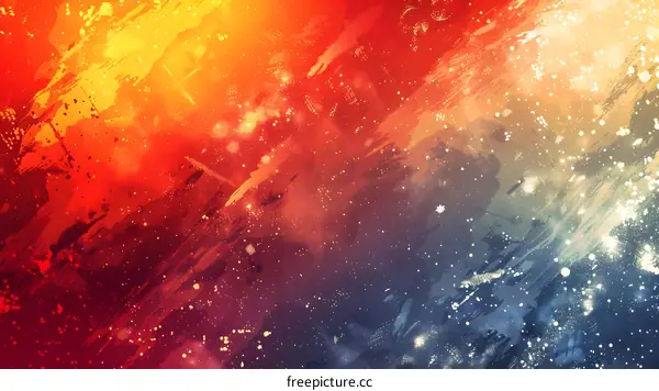 Red and blue acrylic painting