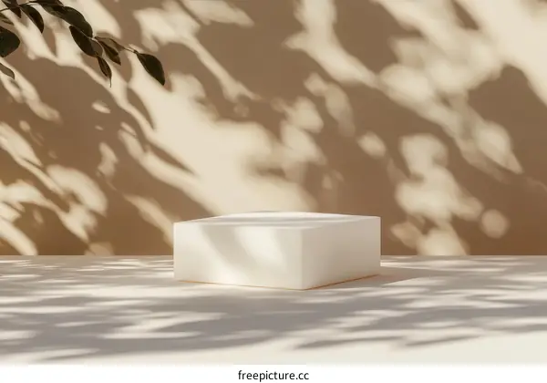 Elegant Empty Display Podium with Natural Shadow