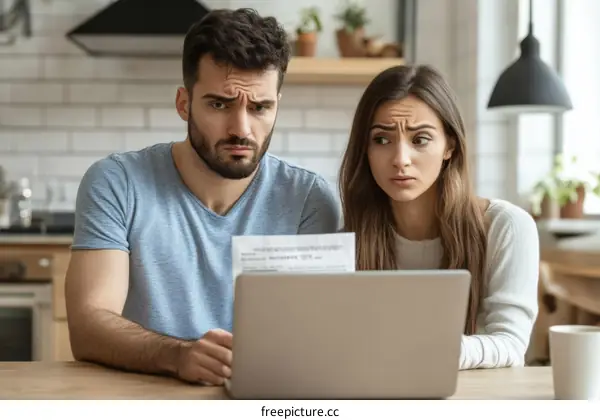 Couple Stressed About Bills and Finances