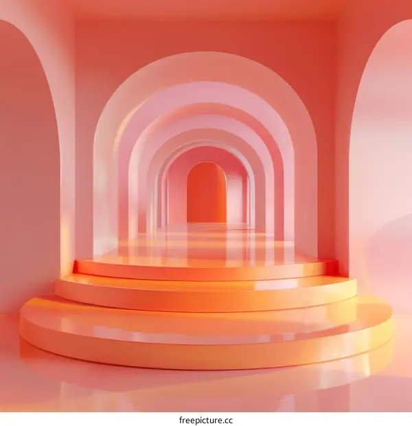 Abstract Pastel Archway Corridor Display Platform