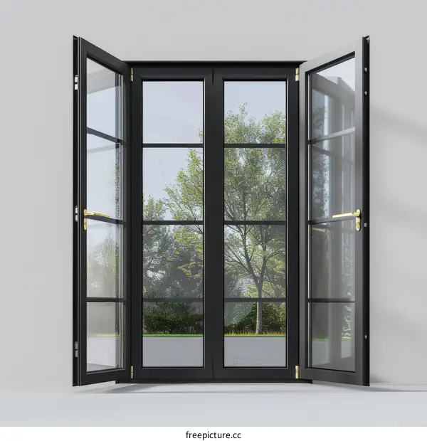 French Doors with Leafy Garden View