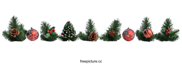 [Transparent Background PNG]Christmas Decorations Arrangement on White Background