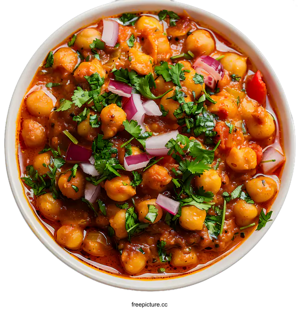 [Transparent Background PNG]Spicy Chickpea Curry Bowl