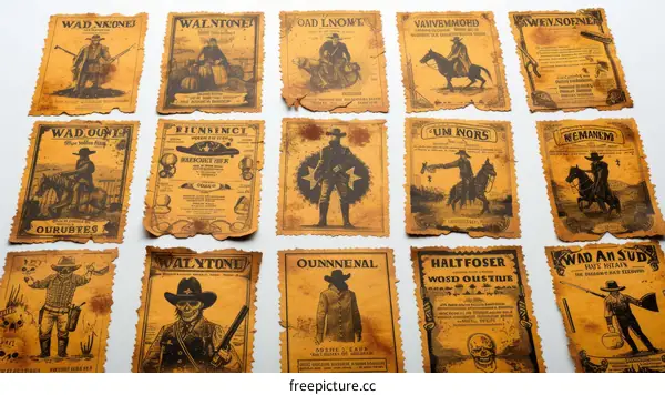 Wanted Posters for Western Outlaws and Gunfighters