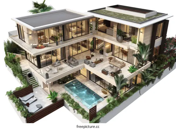 Luxury Modern Mansion Floor Plan Design