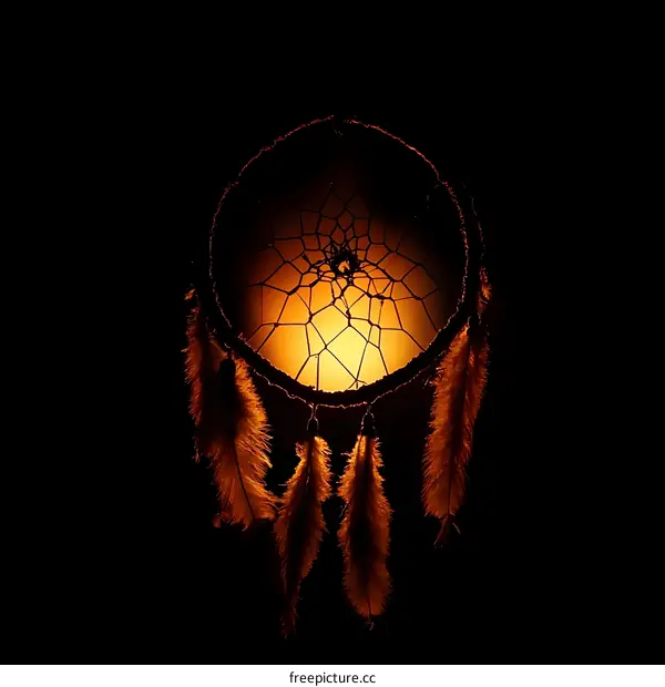 Dreamcatcher with Feathers and Warm Light