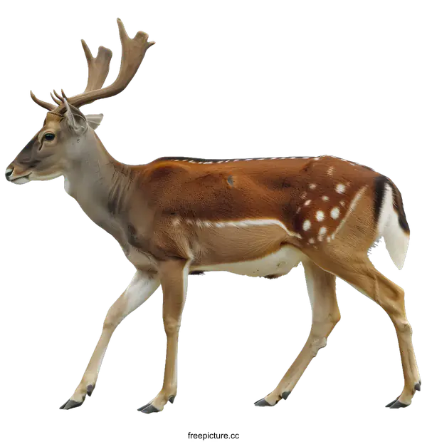 [Transparent Background PNG]Close Up of a Spotted Deer with Antlers