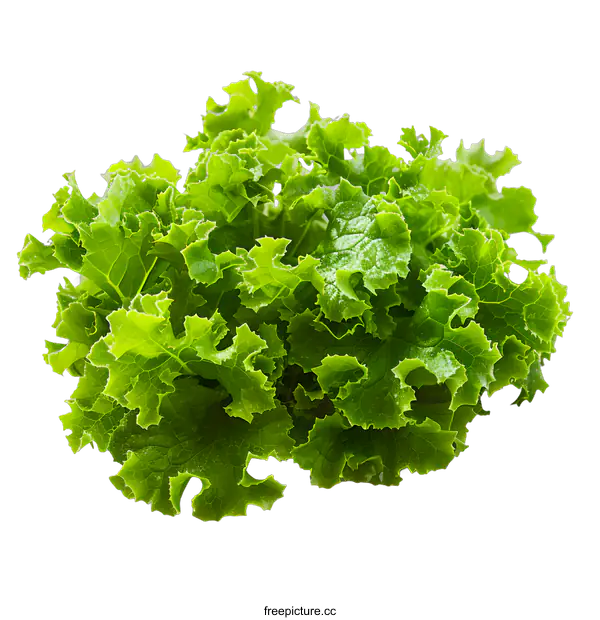 [Transparent Background PNG]Fresh green lettuce on white background