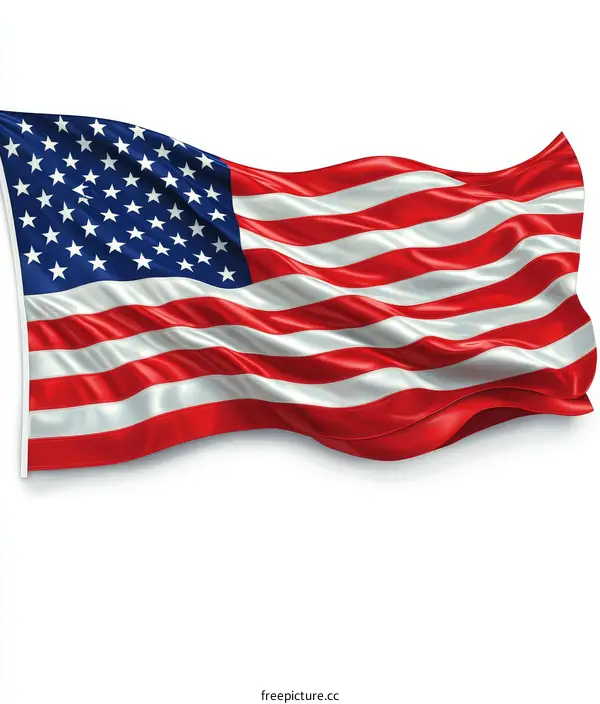 American Flag Waving in the Wind