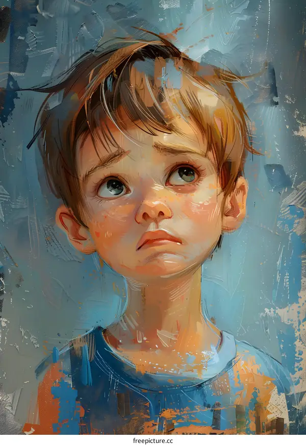 portrait of a boy with brown hair and green eyes