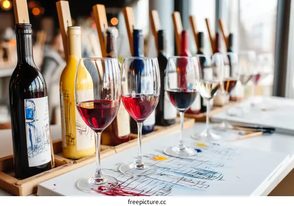 Wine Tasting Event with Artistic Elements