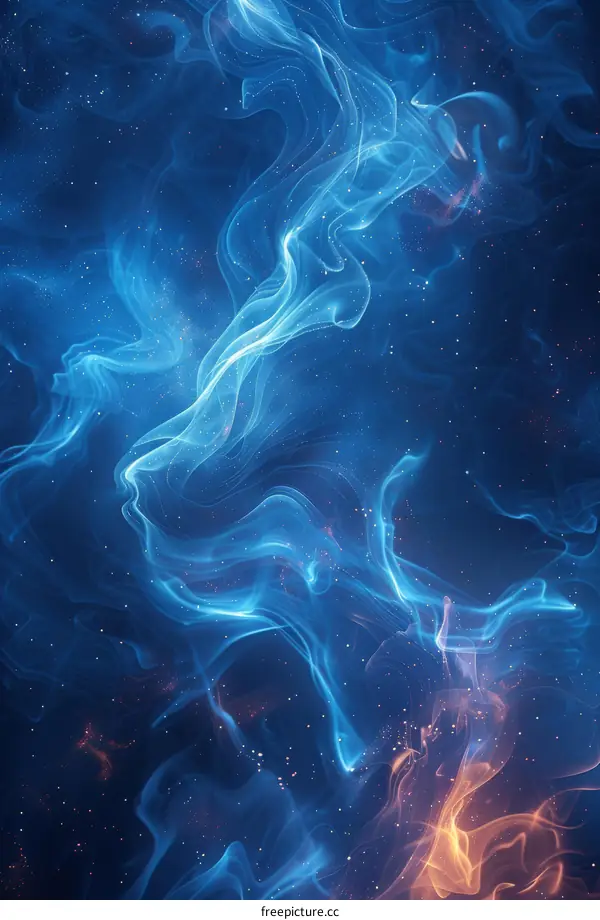 Fiery Nebula: Blue and Orange Cosmic Gas