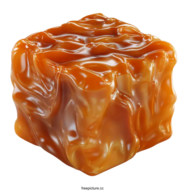 [Transparent Background PNG]Caramel Candy Cube Close-up