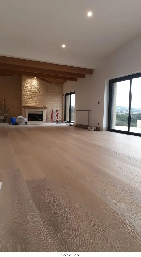 Modern House Interior with Light Oak Flooring