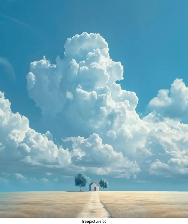 Small Serene Cottage in the Middle of a Field