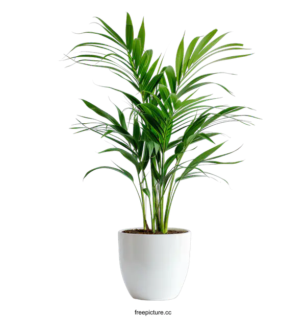 [Transparent Background PNG]A Vibrant Green Plant in a White Pot on a transparent background