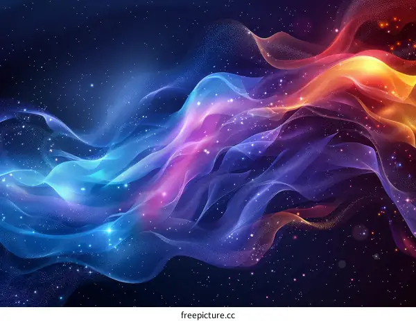 Abstract Cosmic Nebula Wave Patterns