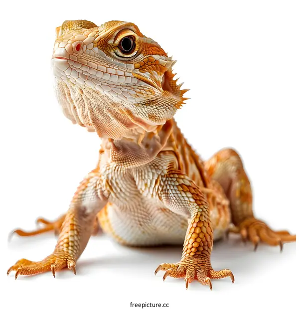 Agama lizard with orange and yellow scales