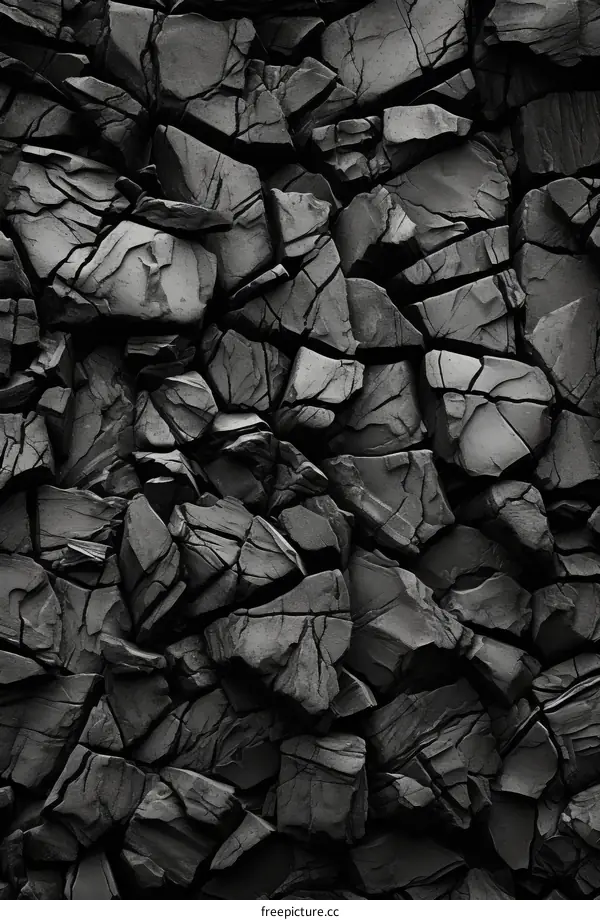 Black and grey cracked rock texture background