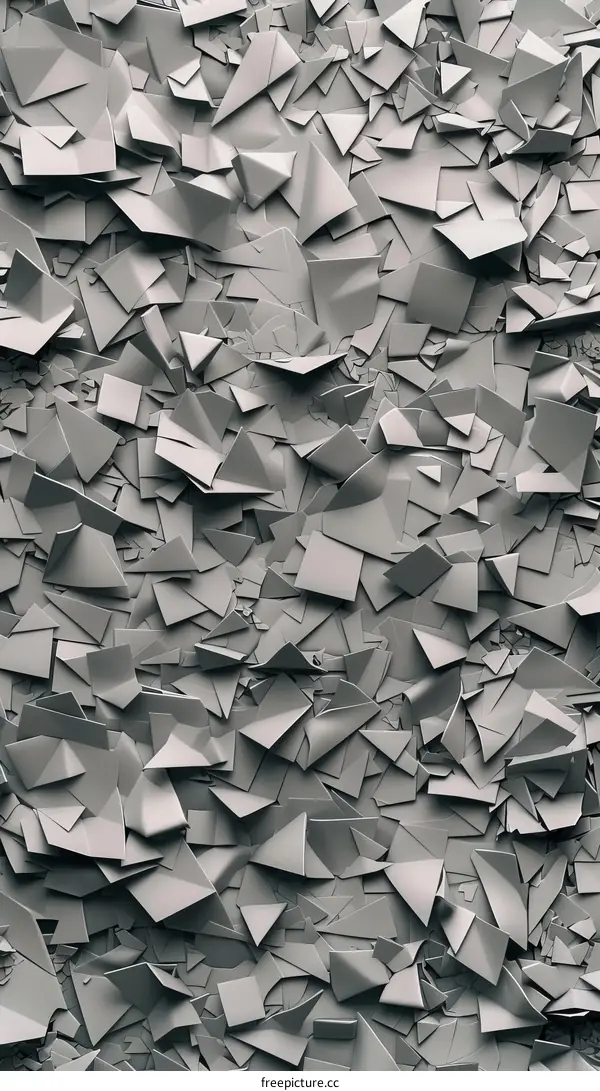 3D rendering of shattered glass or ice surface