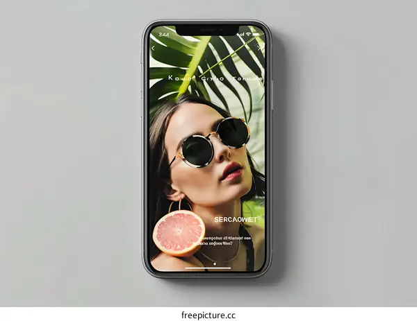 Close up of Woman with Sunglasses Wearing Grapefruit Earrings