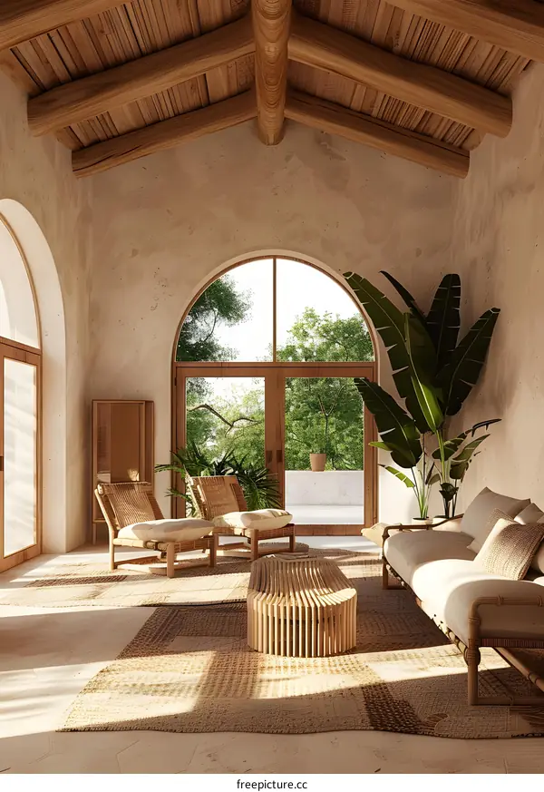 Minimalist Living Room Interior Design with Natural Elements