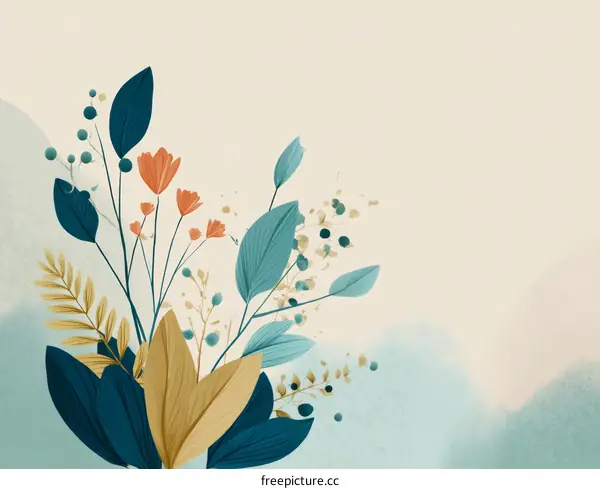 Delicate Floral Illustration with Pastel Colors