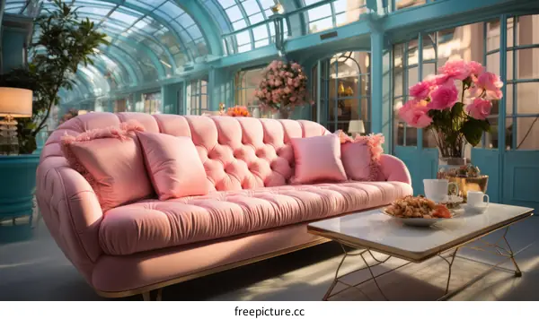 Ornate Sofa in a Sunny Room