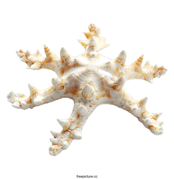 [Transparent Background PNG]A white starfish on a white background