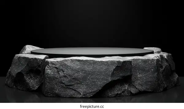 Dark Stone Platform Product Display Illustration