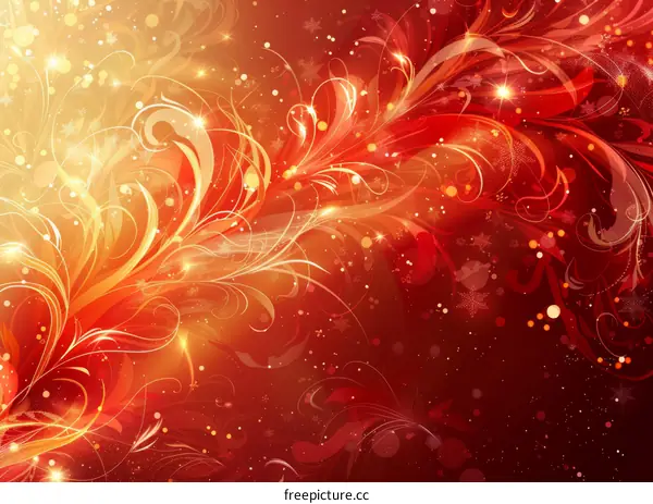 Red and gold floral background