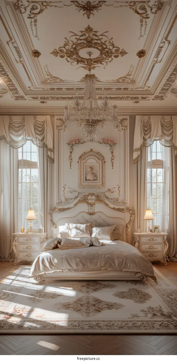 Luxury Classic Beige Bedroom Interior Design